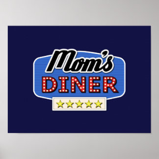 Poster Maman's Diner - Amusant Maman Vie Cuisine Mur Post