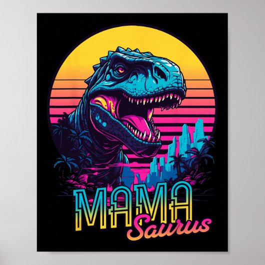 Poster Mamasaurus Dinosaur Drôle Mama Saurus Trex Maman M (Devant)