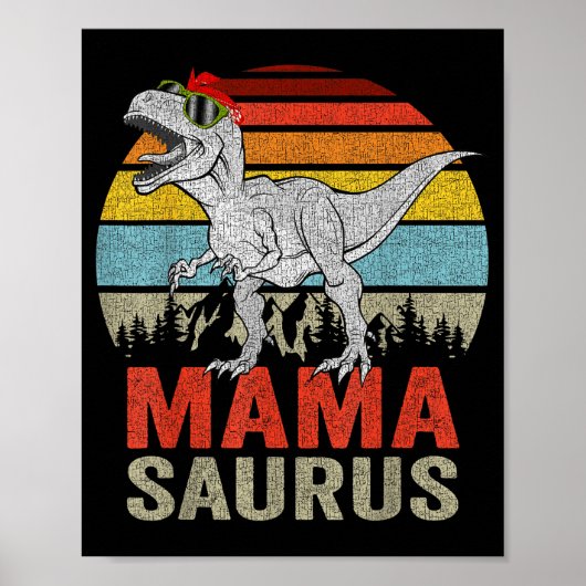 Poster Mamasaurus Dinosaure Maman Saurus T Rex Drôle de F (Devant)