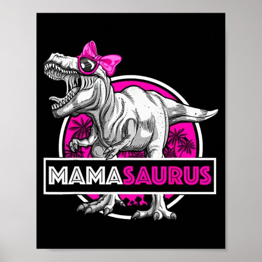 Poster Mamasaurus T-rex Apparié Drôle Mère Saurus Dino (Devant)