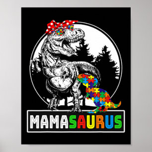 Poster Mamasaurus T Rex Dinosaur Mama Saurus Autisme Awar