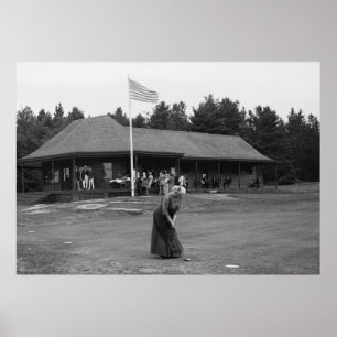 Poster Mamie aligne un putt, 1915