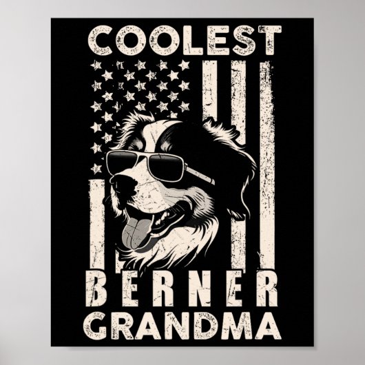 Poster Mamie Bernoise la plus cool Drapeau américain vint (Devant)