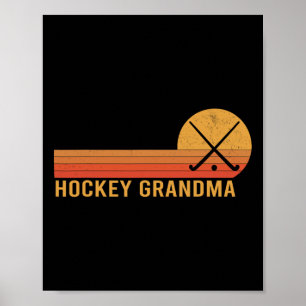 Poster Mamie de hockey vintage rétro Joueuse de hockey