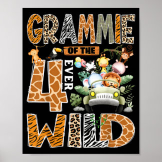 Poster Mamie des Quatre Zoo Safari Sauvage 4ème Anniversa
