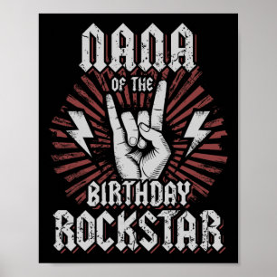 Poster Mamie du rockstar d'anniversaire Rockeur correspon