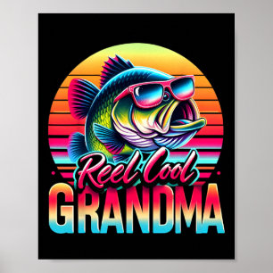 Poster Mamie super cool cadeaux de fête des mères pêche d