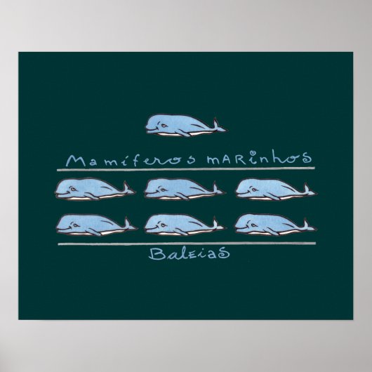 Poster mamíferos marinhos - baleias (Devant)
