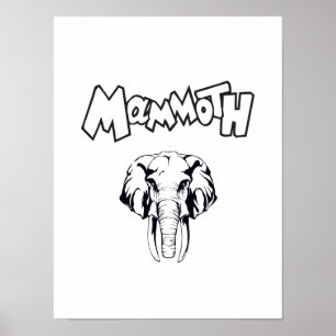 Poster Mammifère laineux Période de glace animale préhist