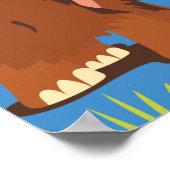 Poster Mammoth Motif dessin animé mignon. (Coin)