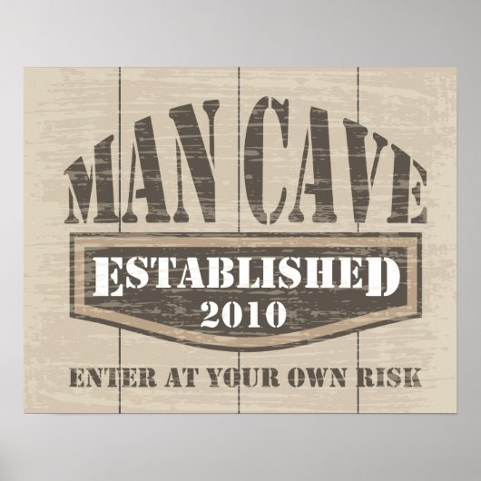 Poster Man Cave - EST 2010 (Devant)