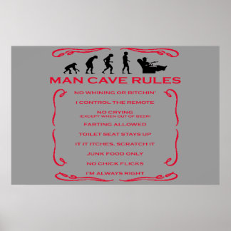 Poster Man Cave Rules