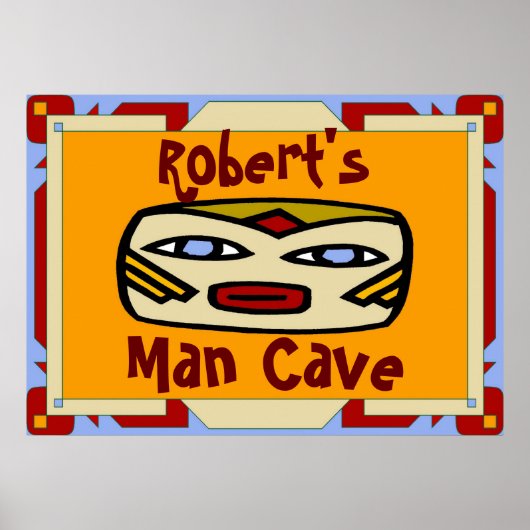 Poster Man Cave Sign (modifier le nom) (Devant)