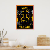 Poster Man Cave Sign, modifier le nom, tête de lion (Cuisine)
