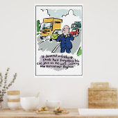 Poster Man Driving se rend compte qu'il a oublié sa voitu (Cuisine)