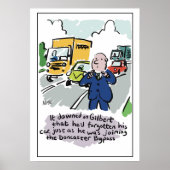 Poster Man Driving se rend compte qu'il a oublié sa voitu (Devant)