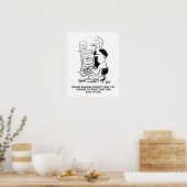 Poster Man imprime ses propres billets dessin animé en li (Cuisine)