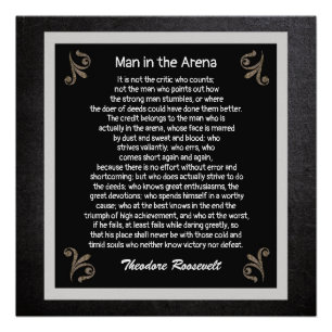 Poster Man In the Arena — Theodore Roosevelt