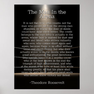Poster Man in the Arena - Theodore Roosevelt Citation Pos