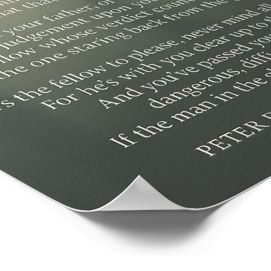 Poster Man in the Glass - Citation d'inspiration (Coin)