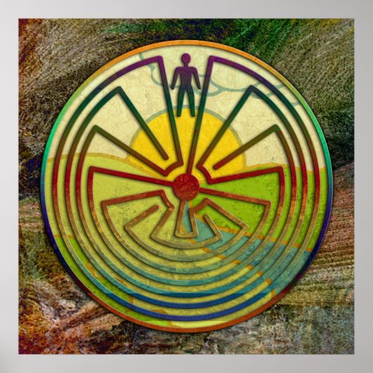 Poster MAN IN THE MAZE paysage + votre arrière - plan (Devant)