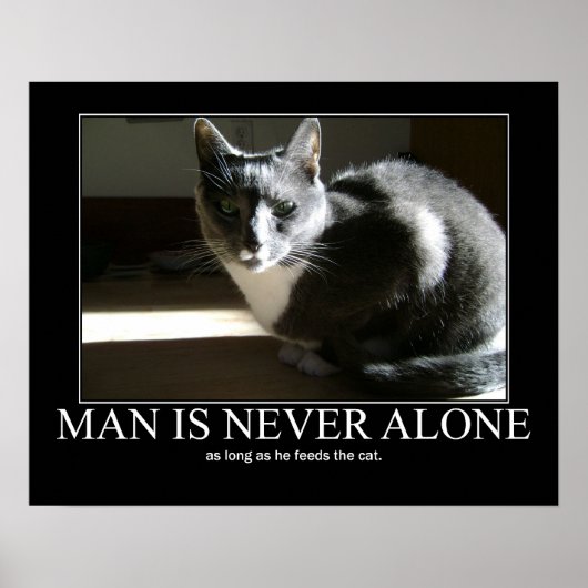 Poster Man is Never Alone...as Long As Cat Artwork (Devant)