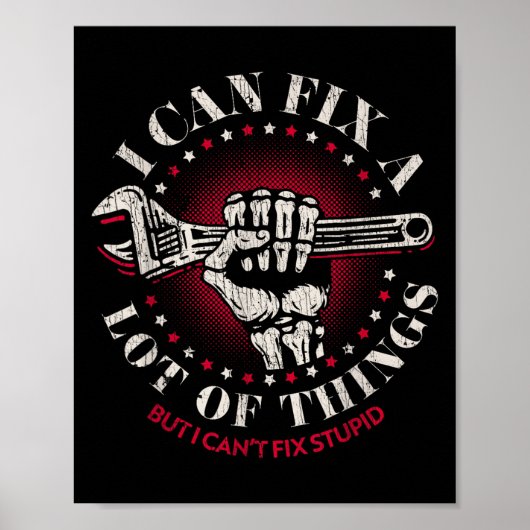 Poster Man Mechanic I Can Fix A Lot Of Things But Can't F (Devant)