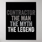 Poster Man Myth The Legend Contractor Dad Funny General C (Devant)