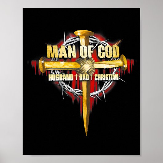 Poster Man Of God Husband Dad Christian Jesus Apparel (Devant)