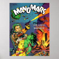 MAN O'MARS Cool Vintage de la bande dessinée