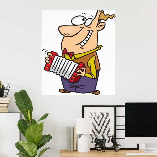 Poster Man Playing The Accordion (Bureau à domicile)