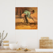 Poster Man Stooping with Stick or Spade, Vincent van Gogh (Cuisine)