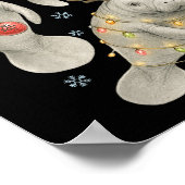 Poster Manatee Christmas Manatee Santa Reindeer Lights Wo (Coin)