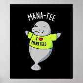 Poster Manatee Funny Animal Pun Dark BG (Devant)