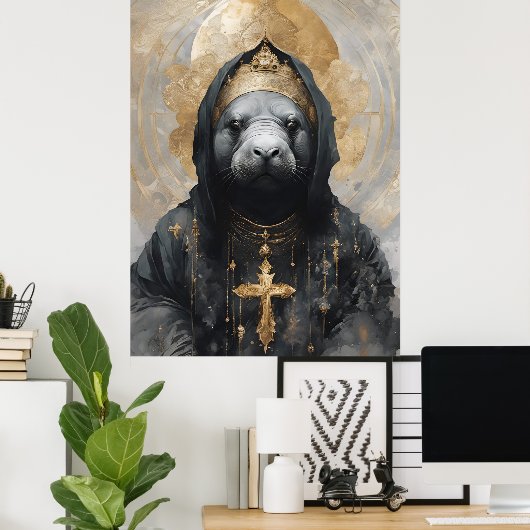 Poster Manatee Nun (Bureau à domicile)