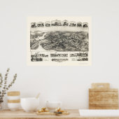 Poster Manchaug, MA Carte panoramique - 1891 (Cuisine)