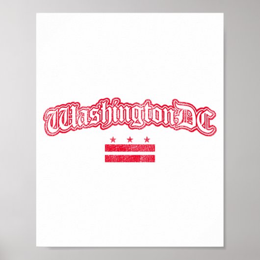 Poster Manche Longue Souvenir Drapeau Rétro Washington Dc (Devant)