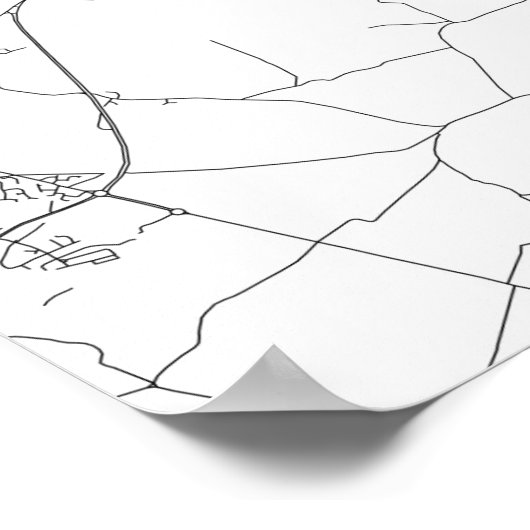 Poster Manchester, Angleterre (noir sur blanc) (Coin)