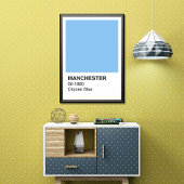 Poster Manchester Blue Cityzen - frontière blanche