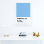 Poster Manchester Blue Cityzen - frontière blanche