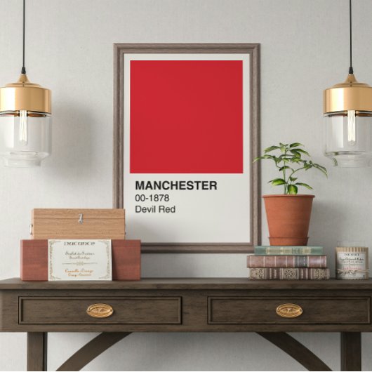 Poster Manchester Devil Red - frontière blanche
