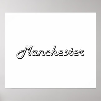 Poster Manchester New Hampshire Classic Retro Design