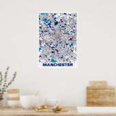 Poster Manchester - Royaume-Uni MilkTea City Carte (Cuisine)