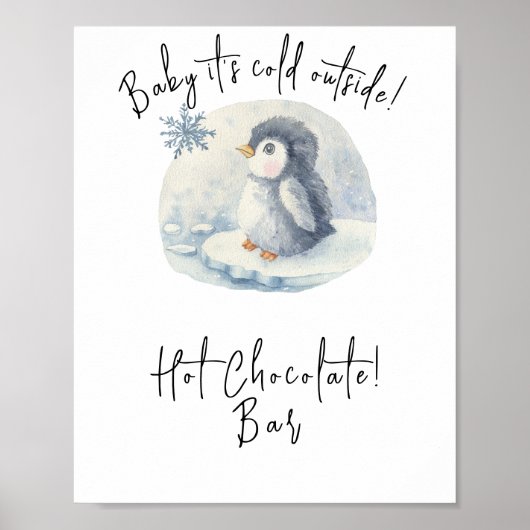 Poster Manchot - Barre de chocolat chaud (Devant)
