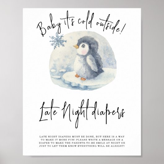 Poster Manchot - Couches de nuit (Devant)