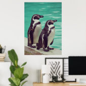 Poster Manchots (Bureau à domicile)