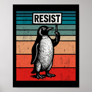 Poster Manchots de la résistance contre les droits de dou