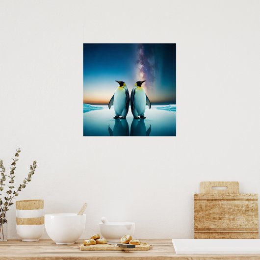 Poster Manchots empereurs sur la banquise (Cuisine)