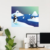 Poster Manchots Et Glace (Bureau à domicile)