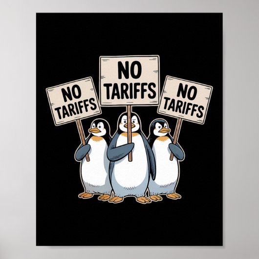 Poster Manchots protestent contre les droits de douane de (Devant)